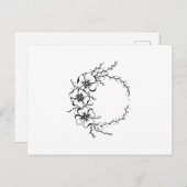 Blume Schwarzweiß Postkarte (Vorne/Hinten)