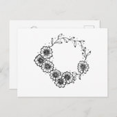 Blume Schwarzweiß Postkarte (Vorne/Hinten)