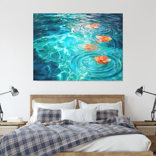 Blume schwimmen im Wasser Leinwanddruck (Insitu (Schlafzimmer))