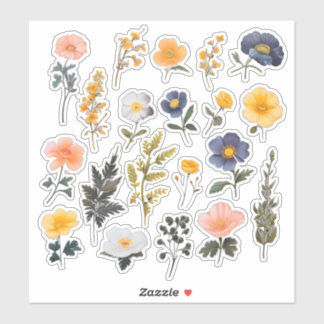 Blume Scrapbook Wasserfarbe Aufkleber