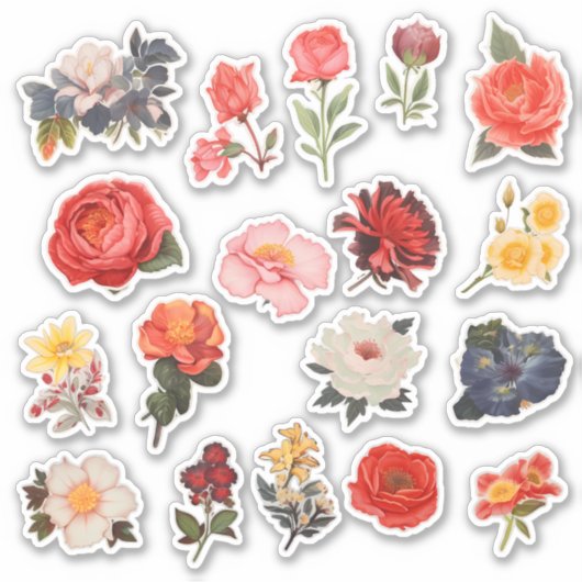 Blume Scrapbook Wasserfarbe Aufkleber (Vorderseite)