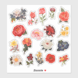 Blume Scrapbook Wasserfarbe Aufkleber