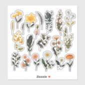 Blume Scrapbook Wasserfarbe Aufkleber (Blatt)