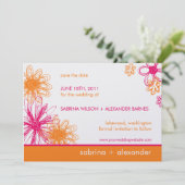 Blume Scribbles ・ Ankündigung Datum freihalten (Stehend Vorderseite)