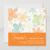 Blume Scribbles ・ Einladung zum Geburtstag (Vorderseite)