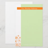 Blume Scribbles Green ・ Stationery Briefpapier (Vorne/Hinten)