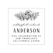 Blume Script-Hochzeitnamen benutzerdefinierte Rück Gummistempel (Prägung)