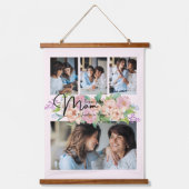 Blume Script-Liebe Mama 4 FotoCollage Wandteppich Mit Holzrahmen (Vorderseite)