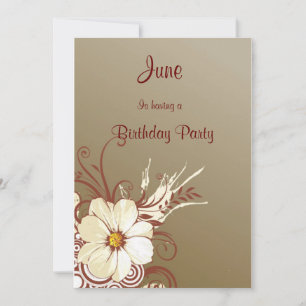 Blume Scroll Happy Birthday Einladung