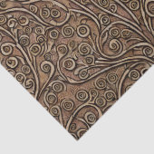 Blume-Scrolls im Holzmuster-Decoupage Seidenpapier (Detail)