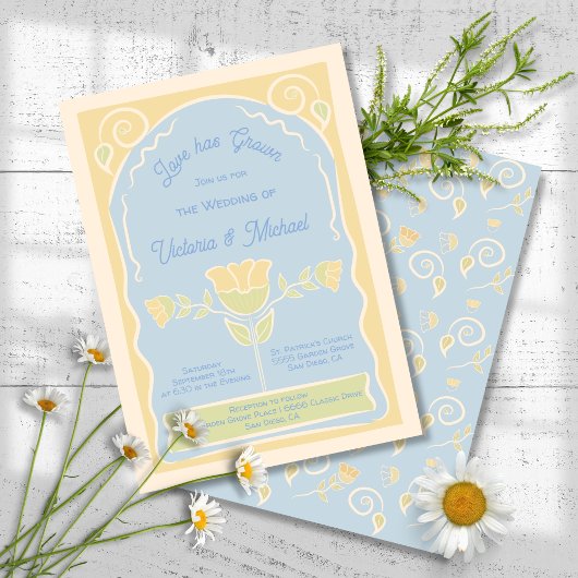 Blume Seed Packet handgezeichnete Hochzeit Einladung