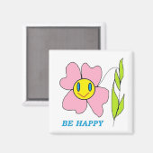 Blume "SEIN GLÜCKLICH" Magnet (Vorderseite/Rückseite)