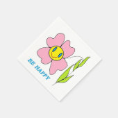 Blume "SEIN GLÜCKLICH" Serviette (Ecke)