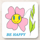 Blume "SEIN GLÜCKLICH" Untersetzer (Vorderseite)
