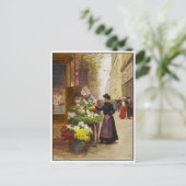 Blume Seller in Paris von Victor Gilbert Postkarte (Stehend Vorderseite)