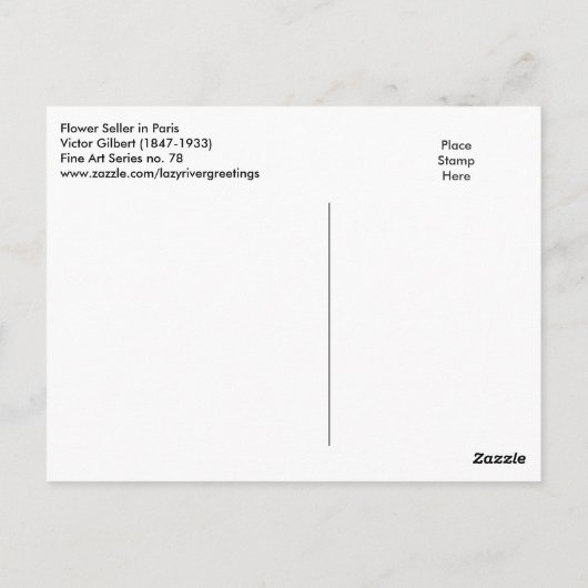 Blume Seller in Paris von Victor Gilbert Postkarte (Rückseite)