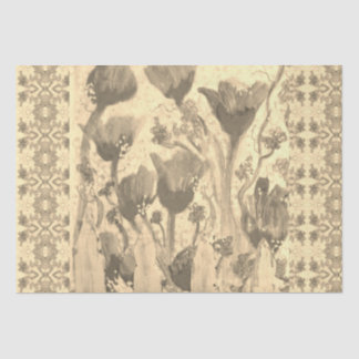 Blume Sepia Seidenpapier
