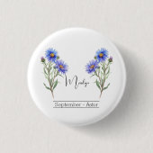 Blume September Aster Button (Vorderseite)