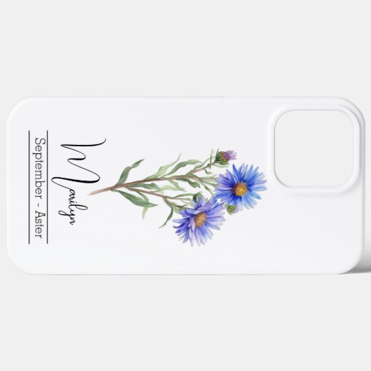 Blume September Aster Case-Mate iPhone Hülle (Rückseite (Horizontal))