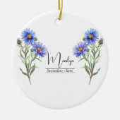 Blume September Aster Keramik Ornament (Vorne)