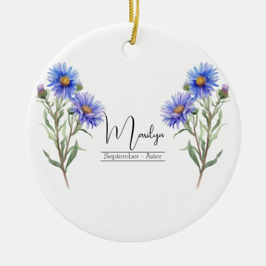 Blume September Aster Keramik Ornament (Vorne)