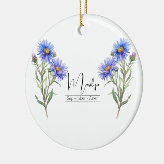 Blume September Aster Keramik Ornament (Links)