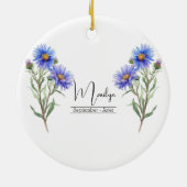 Blume September Aster Keramik Ornament (Hinten)