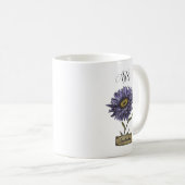 Blume SEPTEMBER Geburtstag Lila Aster Kaffeetasse (VorderseiteRechts)