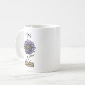 Blume SEPTEMBER Geburtstag Lila Aster Kaffeetasse (Vorderseite Links)