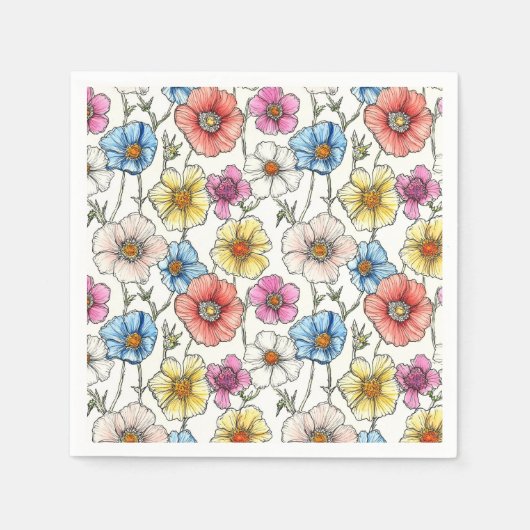 Blume-Serviette Serviette (Vorderseite)