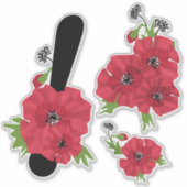 Blume Set, Blume, Monogramm, Monogramm, Blume Aufkleber (Vorderseite)