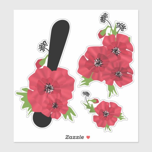 Blume Set, Blume, Monogramm, Monogramm, Blume Aufkleber (Blatt)