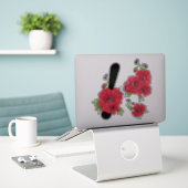 Blume Set, Blume, Monogramm, Monogramm, Blume Aufkleber (Laptop auf Schreibtisch)