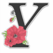 Blume Set, Monogramm Y, Buchstabe Y, Blume, Monogr Aufkleber (Vorderseite)