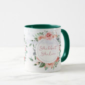 Blume Shabbat Shalom Kaffee Tasse (VorderseiteRechts)