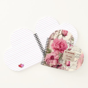 Blume-Shabby Chic in Aquarellfarbe Notizblock