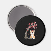 Blume Shiba inu | SÜSSE TIER Magnet (Vorderseite/Rückseite)