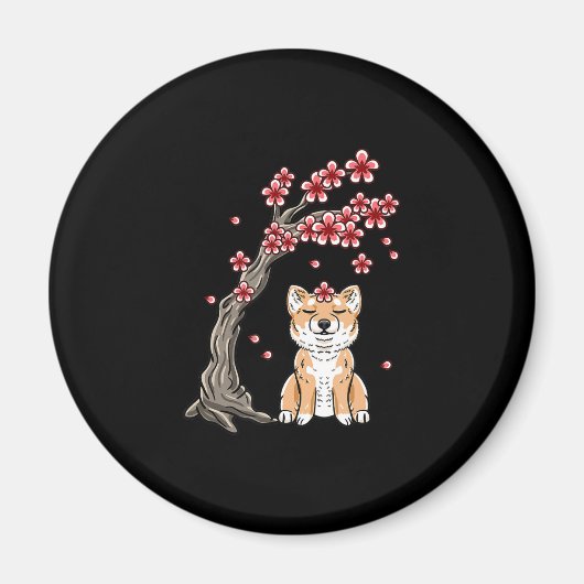 Blume Shiba inu | SÜSSE TIER Magnet (Vorne)