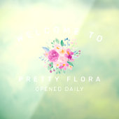 Blume Shop Business Willkommenszeichen Aquarell Fensteraufkleber (Blatt 3)