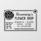 Blume Shop Custom Florist Logo Easy Werbung W Fensteraufkleber (Blatt)