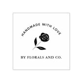 Blume-Shop-Firmenlogo handgefertigt mit Liebe Rose Gummistempel (Prägung)