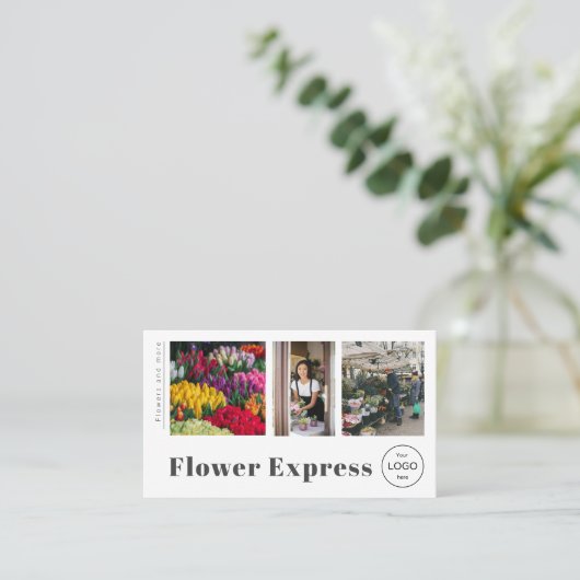 Blume Shop Florentiner Markt Foto Business Card Visitenkarte (Stehend Vorderseite)