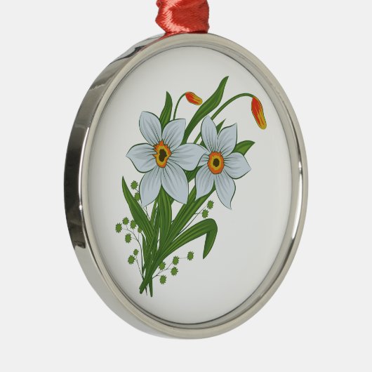 Blume Silbernes Ornament (Rechts)