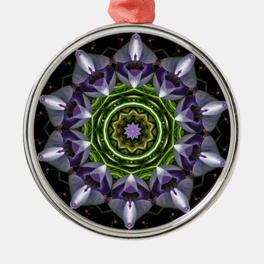 Blume Silbernes Ornament (Vorne)