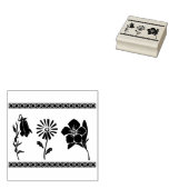 Blume Silhouette Grenze Briefmarke Gummistempel (Stempel)