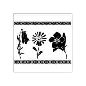 Blume Silhouette Grenze Briefmarke Gummistempel (Prägung)