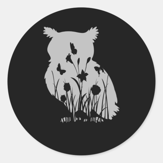 Blume Silhouette Natur Vogelbeobachtung Vögel Runder Aufkleber (Vorderseite)