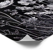 Blume Silhouette Wanddekor Poster (Ecke)