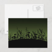 Blume Silhouetten Postkarte (Vorne/Hinten)