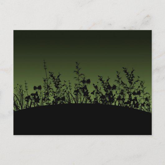 Blume Silhouetten Postkarte (Vorderseite)